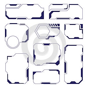 Futuristic UI Elements Collection: Sci-Fi HUD Frames and Borders