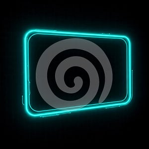 Futuristic UI Frame with Neon Light