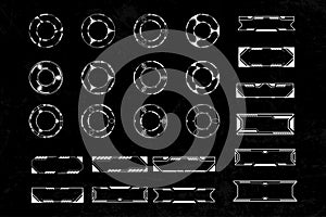 Futuristic UI and HUD Elements Vector Set