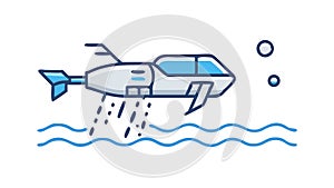 Futuristic underwater vehicle: deep sea exploration and technology, vector design Generative AI