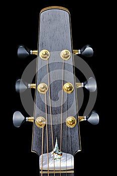 Futuristic and unique guitar headstock and tuners - Brazilian rosewood and pearl