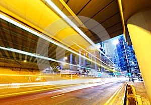 Futuristic urban city night traffic