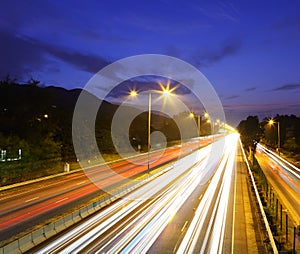 Futuristic urban city night traffic