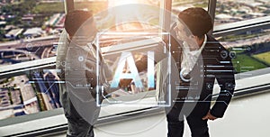 Futuristic AI dashboard for business intelligence and advanced data analysis. Fermion