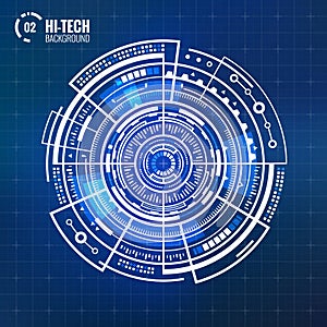 Futuristic user interface circle elements set
