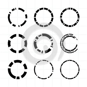 Futuristic user interface circle elements set