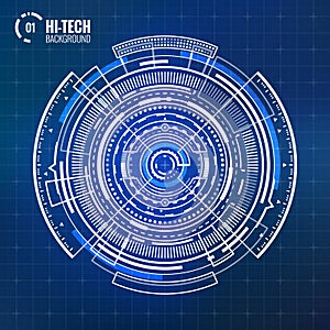 Futuristic user interface circle elements set