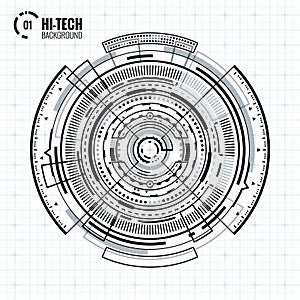 Futuristic user interface circle elements set