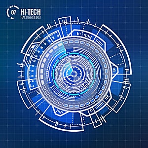 Futuristic user interface circle elements set