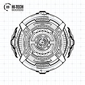 Futuristic user interface circle elements set