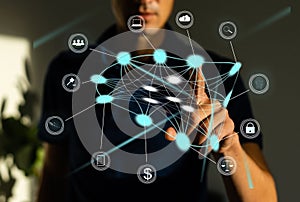 Futuristic user interface concept. Graphical User Interface& x28;GUI& x29;. Head up Display. Internet of things.