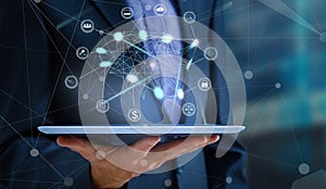 Futuristic user interface concept. Graphical User Interface(GUI). Head up Display. Internet of things.