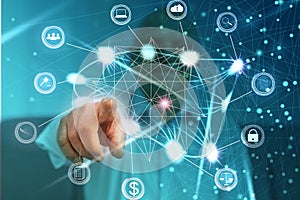 Futuristic user interface concept. Graphical User Interface(GUI). Head up Display. Internet of things.