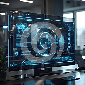 Futuristic User Interface with Data Visualization