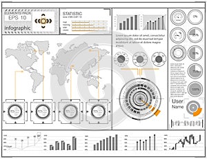 Futuristic user interface. HUD UI. Abstract virtual graphic touch user interface. HUD background outer space.
