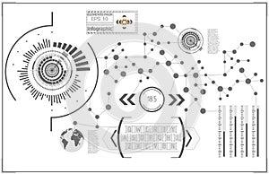 Futuristic user interface. HUD UI. Abstract virtual graphic touch user interface. HUD background outer space.