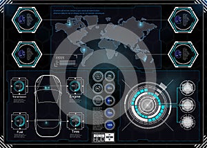 Futuristic user interface. HUD UI. Abstract virtual graphic touch user interface. HUD background outer space.