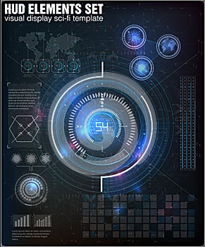 Futuristic user interface. HUD UI. Abstract virtual graphic touch user interface. Infographic. Vector science abstract.