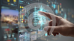 Futuristic User Interface Interaction with Digital Control Screen Technology