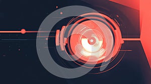 Futuristic user interface red technology abstract background