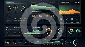 Futuristic user interface. UI, UX, GUI for mobile app or web site, Generative AI illustrations