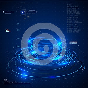 Futuristic user interfaces, HUD for app and web. Abstract vector illustration futuristic concept.