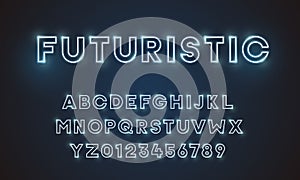 Futuristic vector font typeface unique design. For technology, digital, engineering, digital , gaming, sci-fi and science subjects