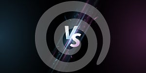 Futuristic versus screen. VS letters on a background with bright rays for sport games, match, tournament, e-sports competitions,