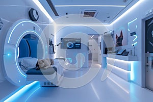 Futuristic Veterinary Clinic with Advanced Technology