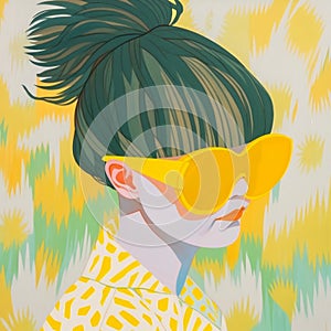 Futuristic vibes meet vibrant colors in this imaginative portrait photo