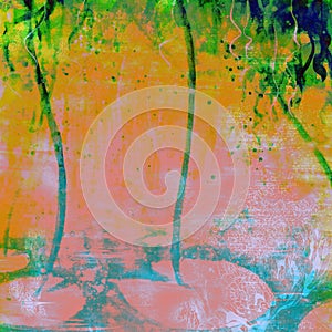 Futuristic Vibrant Dripping Watercolor Grunge Background Textile photo