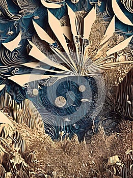 Futuristic hightec background with vintage flair.