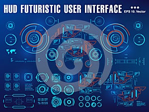 Futuristic virtual graphic touch user interface, target Sci-Fi Helmet HUD. Future Technology Display Design