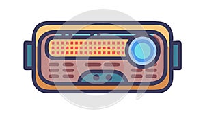 Futuristic Virtual Reality Headset Visor Icon, vector design Generative AI
