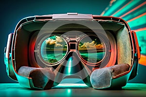 futuristic virtual reality vr glasses illustration Generative AI