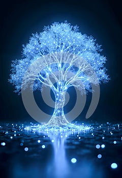 A Futuristic Visualization of AI and Data Networks