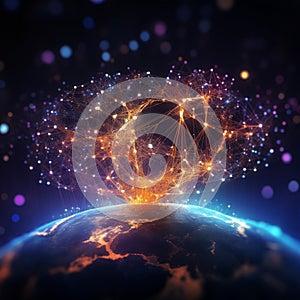 Futuristic visualization of a Data Currency Exchange Network