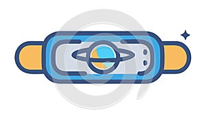 Futuristic VR Goggles or Binoculars Device, vector design Generative AI