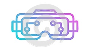 Futuristic VR Headset Augmented Reality Device Vector Outline, vector design Generative AI