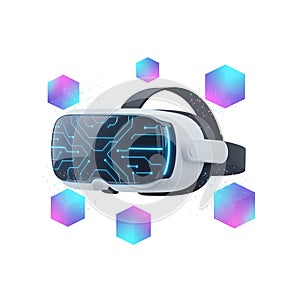 Futuristic VR Headset 3D Render - Isolated Virtual Reality and Metaverse Concept