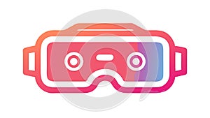 Futuristic VR Headset Device, Virtual Reality Experience Icon, vector design Generative AI