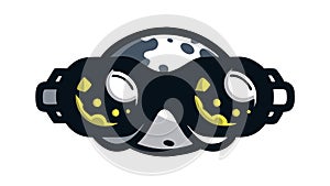 Futuristic VR headset, symbolizing advanced gaming or simulation. vector design Generative AI