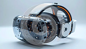 Futuristic VR Headset with Transparent Casing