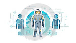 Futuristic VR Headset User Interface Vector, vector design Generative AI