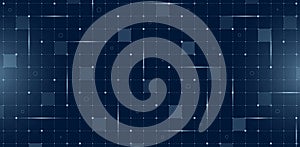 Futuristic VR HUD user interface with digital grid and particle mesh. Hi tech GUI visor layout. Sci fi spaceship display