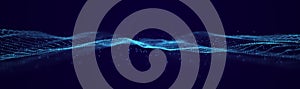 Futuristic wave. Abstract technology background. 3D visualization of big data. Analytical presentation.3D rendering