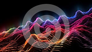Futuristic wave pattern in digitally generated abstract image generated by AI