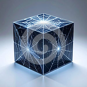 Futuristic Web Connection Cube