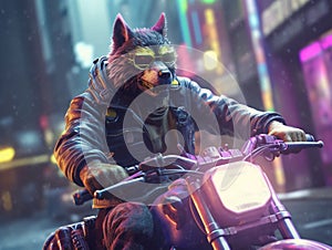 Futuristic werwolf and motorcycle Futuristic werwolf and motorcycle