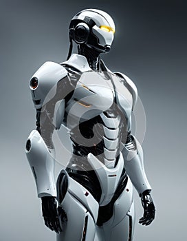 Futuristic White Robotic Figure